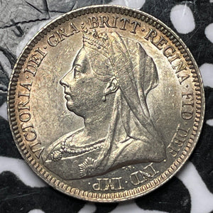 1893 G.B. 6 Pence Sixpence Lot#D7384 Silver! High Grade! Beautiful! KM#779