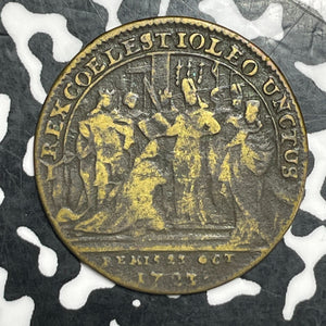 1723 France Louis XV Coronation Jeton Lot#T6496 27mm