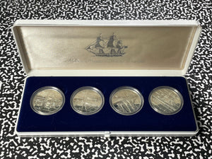 (1984-86) Malta 4x Coin Maritime History Mint Set Lot#B1985 Silver! With Case