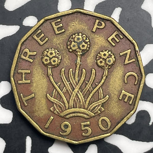 1950 Great Britain 3 Pence Threepence Lot#C0893 Key Date!