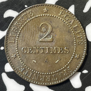 1896-A France 2 Centimes Lot#E4938 High Grade! Beautiful!