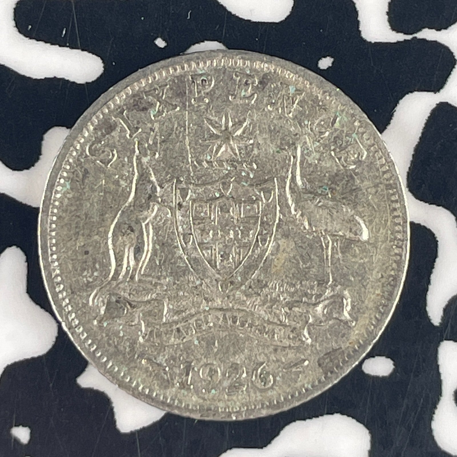 1926 Australia 6 Pence Sixpence Lot#F4550 Silver!