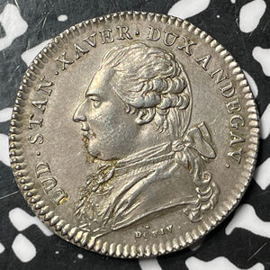 1789 France Anjou Charles, Felix Claveau, Mayor Jeton Lot#JM6835 Silver! 29mm