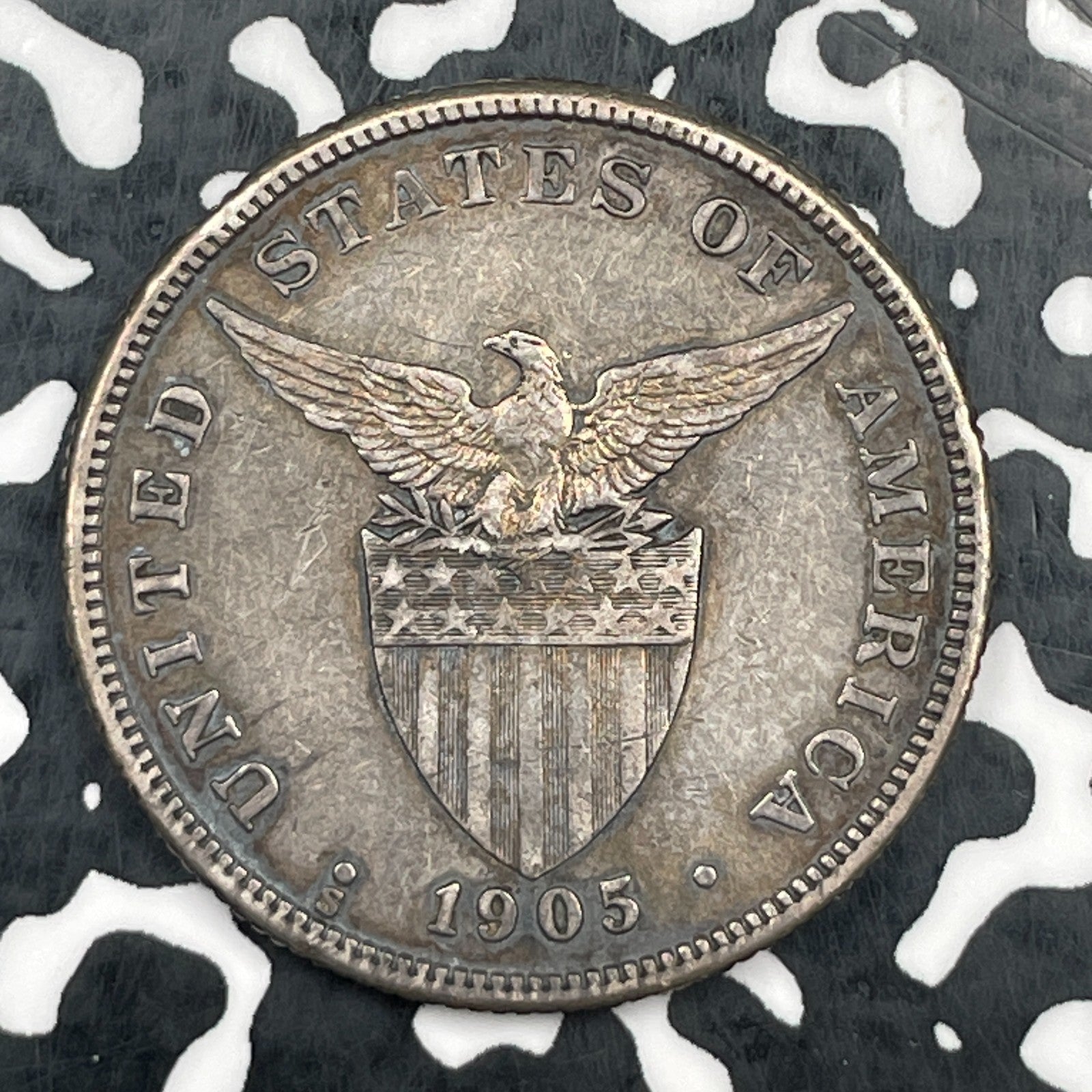 1905-S U.S. Philippines 50 Centavos Lot#JM1811 Silver! Low Mintage