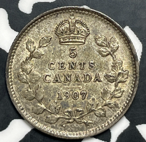 1907 Canada 5 Cents Lot#C0315 Silver!