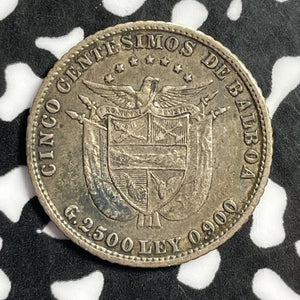 1904 Panama 5 Centesimos Lot#E2123 Silver! Nice!