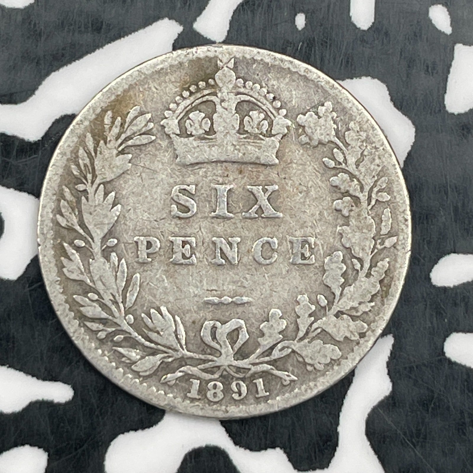 1891 Great Britain 6 Pence Sixpence Lot#N2887 Silver!