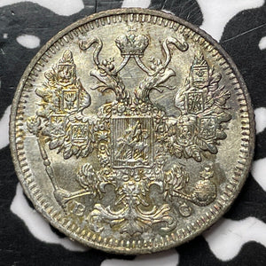 1913 Russia 15 Kopeks Lot#D8285 Silver! Nice!