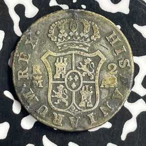 1808-M AI Spain 2 Reales Lot#T7025 Silver!