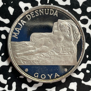 1970 Equatorial Guinea Goya Desnuda 100 Pesetas Lot#JM9875 Silver! Proof!