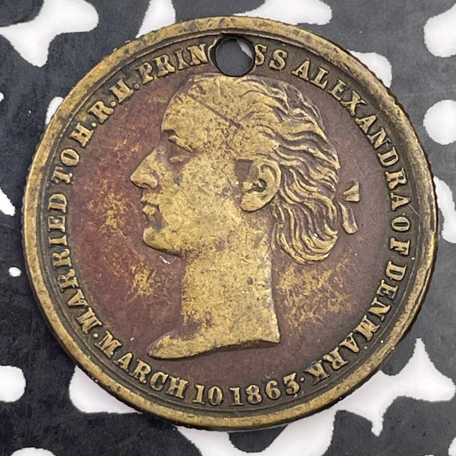 1863 Great Britain Albert & Alexandra Marriage Medal Lot#F3274 Holed