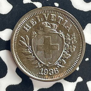 1936 Switzerland 1 Rappen Lot#T7990 High Grade! Beautiful!