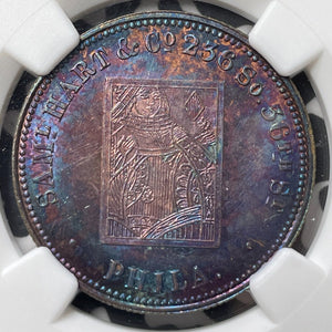 (1854-57) U.S Phila. Samuel Hart & Co Medal NGC Altered Color-UNC Det. Lot#G7984