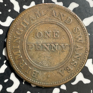 1811 Great Britain Birmingham & Swansea Rose Copper Co. 1 Penny Token Lot#E7358