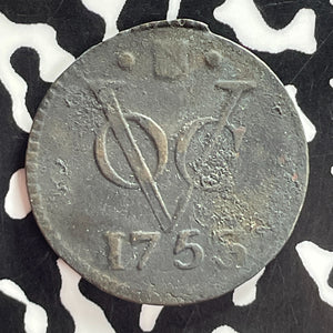 1753 Netherlands East Indies Utrecht 1 Duit Lot#T7462