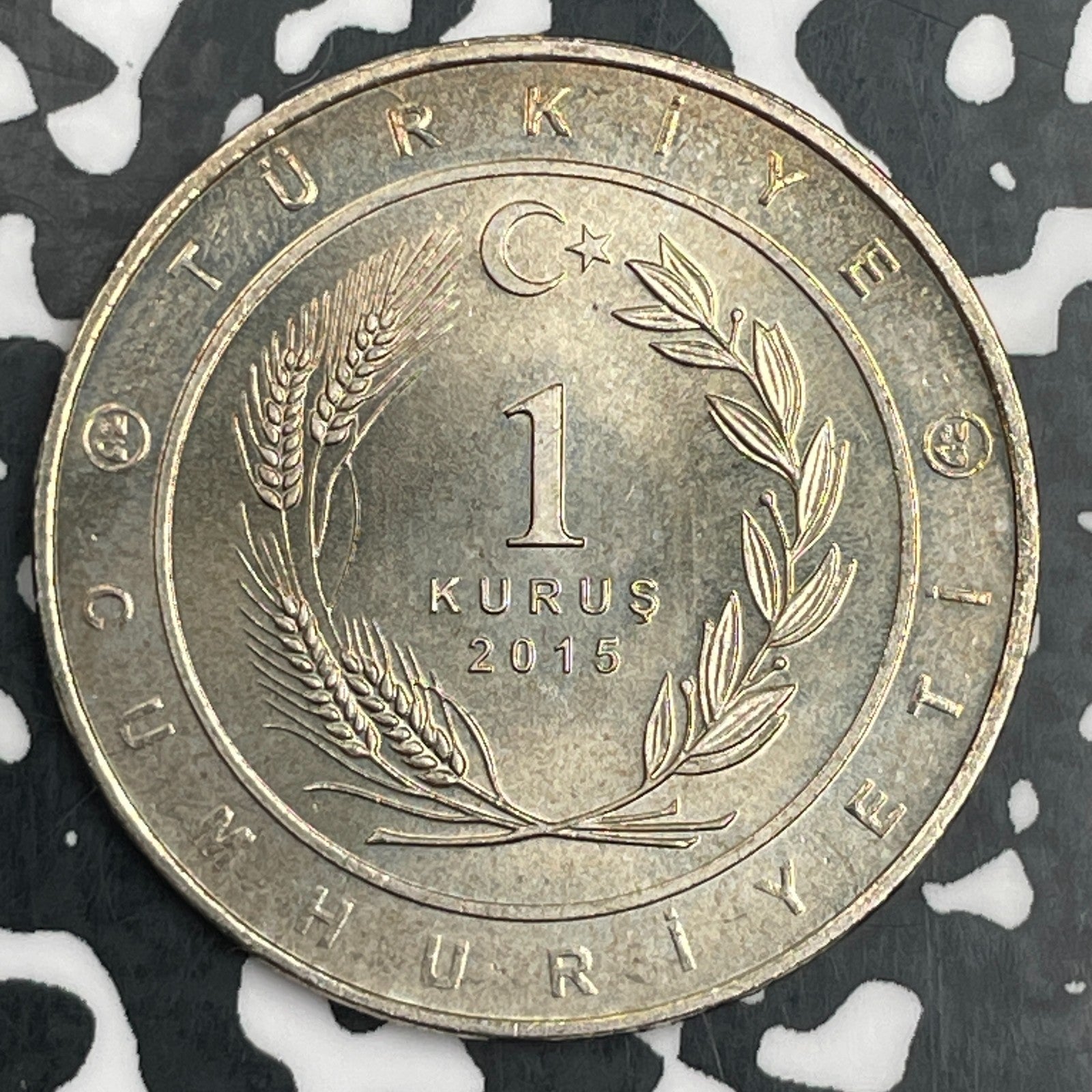 2015 Turkey 1 Kurus Lot#F9595 High Grade! Beautiful!