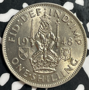 1948 Great Britain 1 Shilling Lot#T3147 High Grade! Beautiful! KM#864