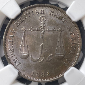 1888-CM Mombasa 1 Pice NGC MS61BN Lot#G9052 Nice UNC!