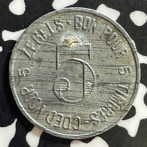 Undated Belgium Delhaize Freres 5 Centimes Token Lot#E9286