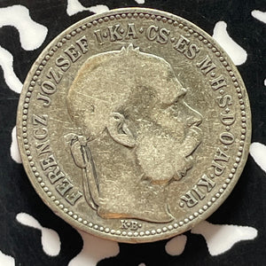 1893 Austria 1 Corona Lot#T5008 Silver!