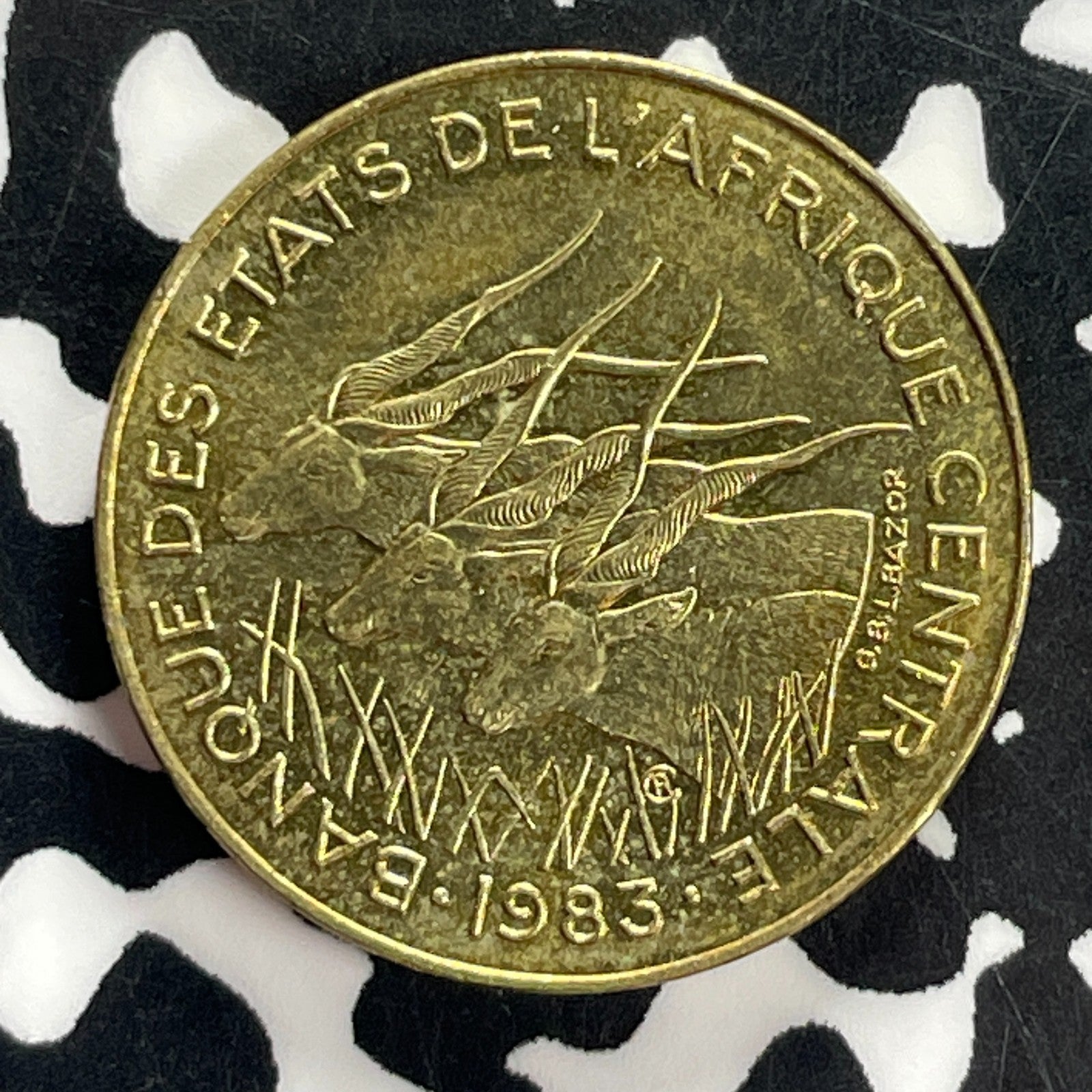 1983 Central African States 5 Francs Lot#C4487 High Grade! Beautiful!