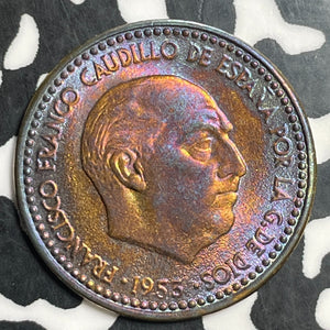 1953(61) Spain 1 Peseta Lot#T2965 High Grade! Beautiful Toning! Better Date
