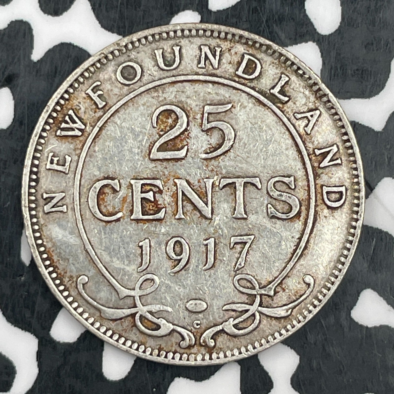 1917-C Newfoundland 25 Cents Lot#F8652 Silver!