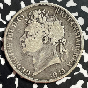 1821 Great Britain 1 Crown Lot#T1338 Large Silver Coin!