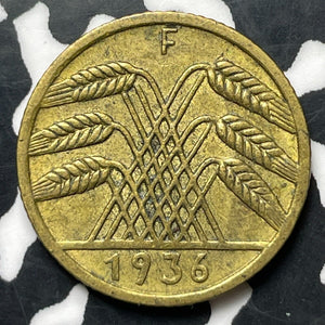 1936-F Germany 5 Pfennig (4 Available) (1 Coin Only)