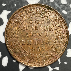 1862 India 1/4 Anna Lot#E6589 Nice!