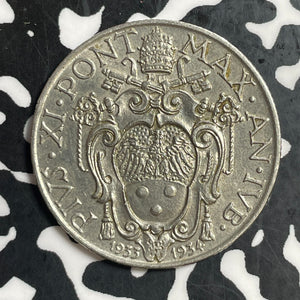 1933-1934 Vatican City 1 Lira Lot#T3174 Nice! KM#15