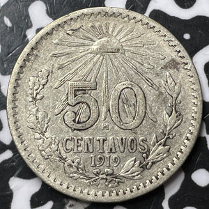1919 Mexico 50 Centavos Lot#D8302 Silver!