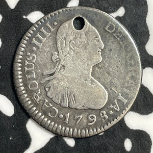 1798-FM Mexico 1/2 Real Half Real Lot#E5053 Silver!