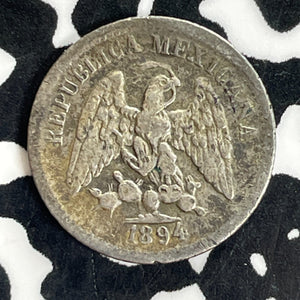 1894-CA M Mexico 5 Centavos Lot#C1120 Silver! Bent