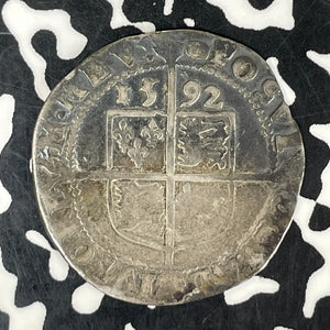 1592 Great Britain Elizabeth I 6 Pence Sixpence Lot#JM9444 Silver! S-2578b