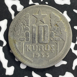 1933 Turkey 10 Kurus Lot#C0193 Silver!