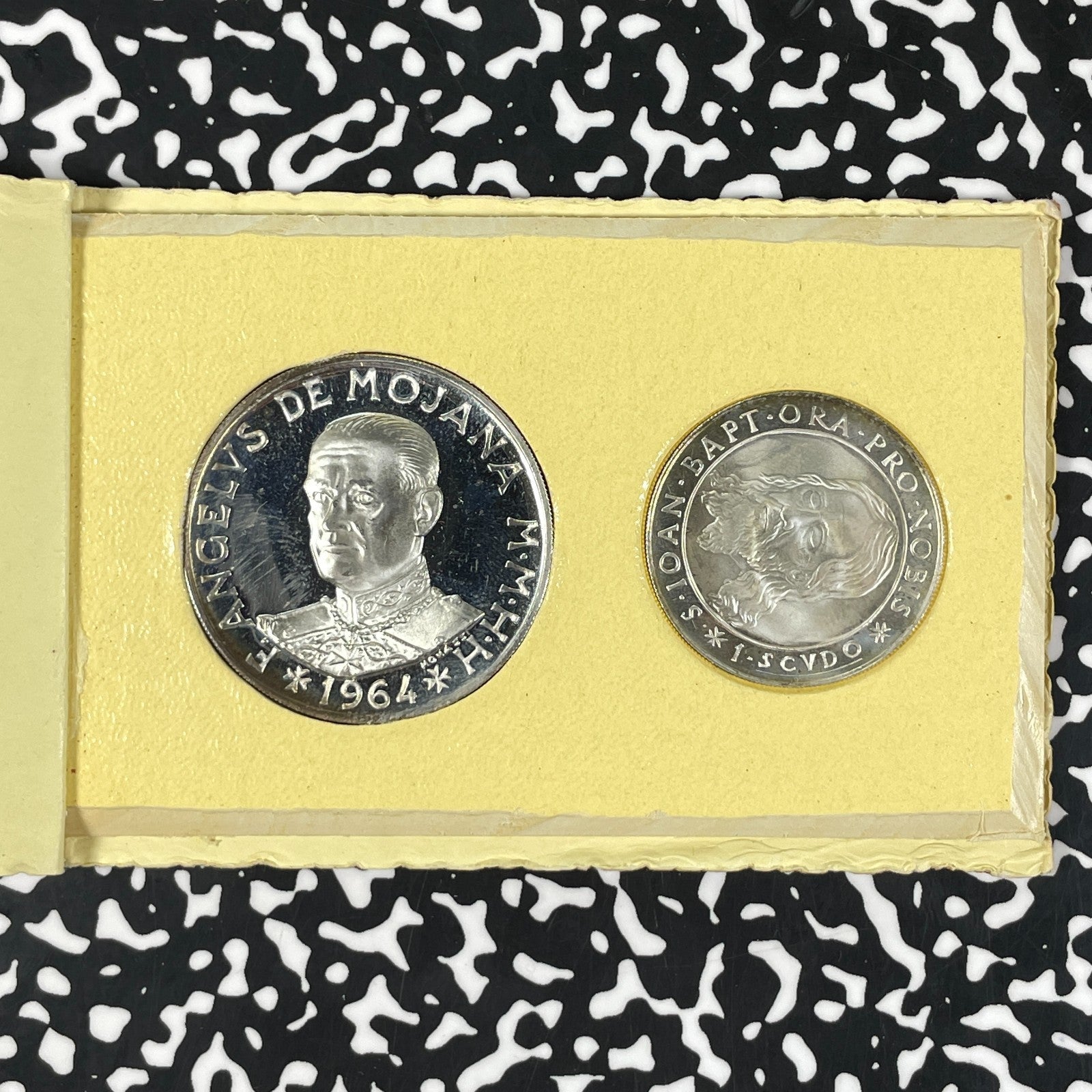 1964 Malta 2x Coin Proof Set Lot#B3417 Silver! With Case