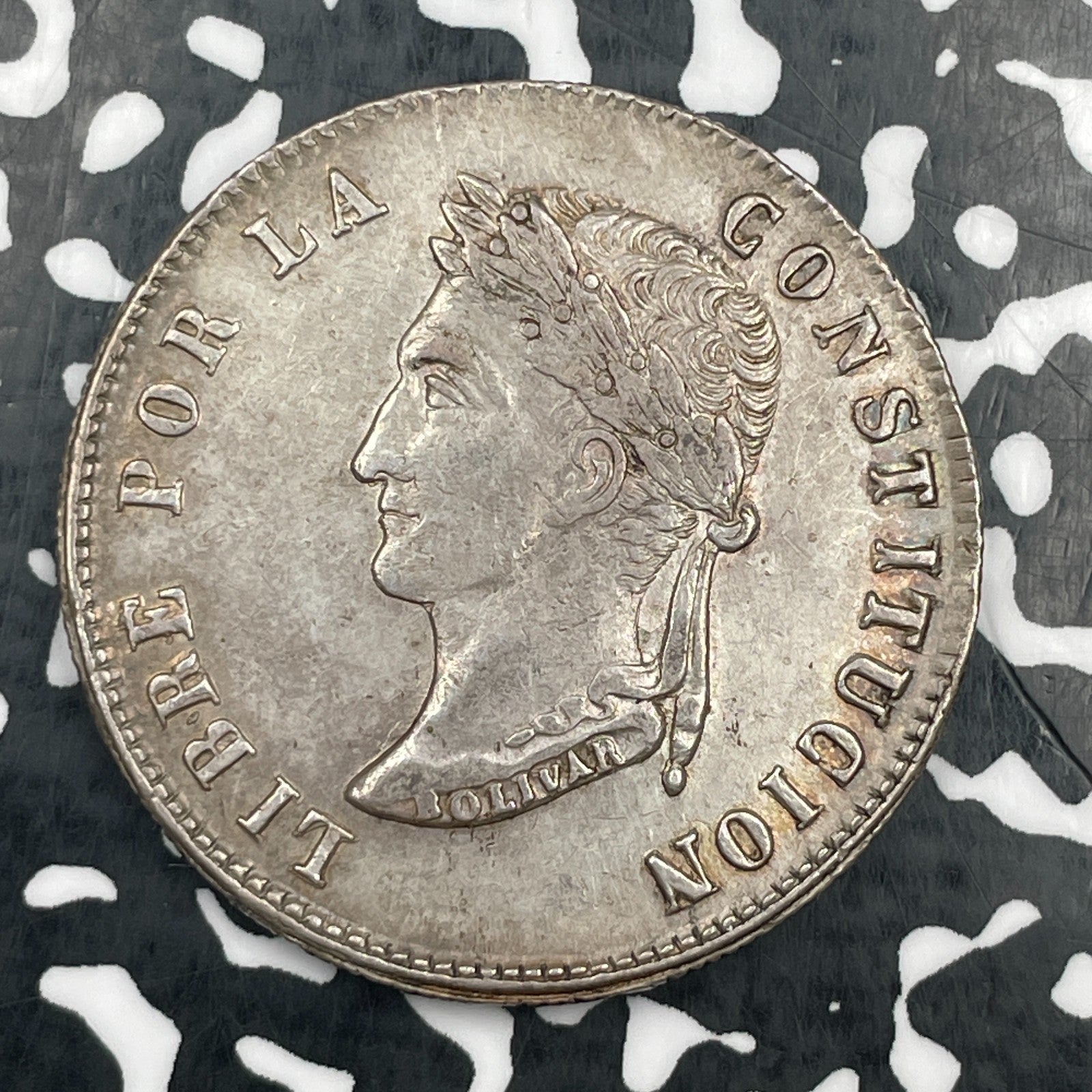 1855-PTS MJ Bolivia 8 Soles Lot#JM1974 Large Silver! Nice!