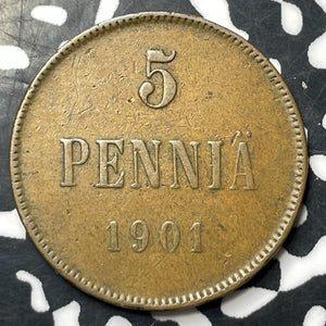 1901 Finland 5 Pennia Lot#E8927