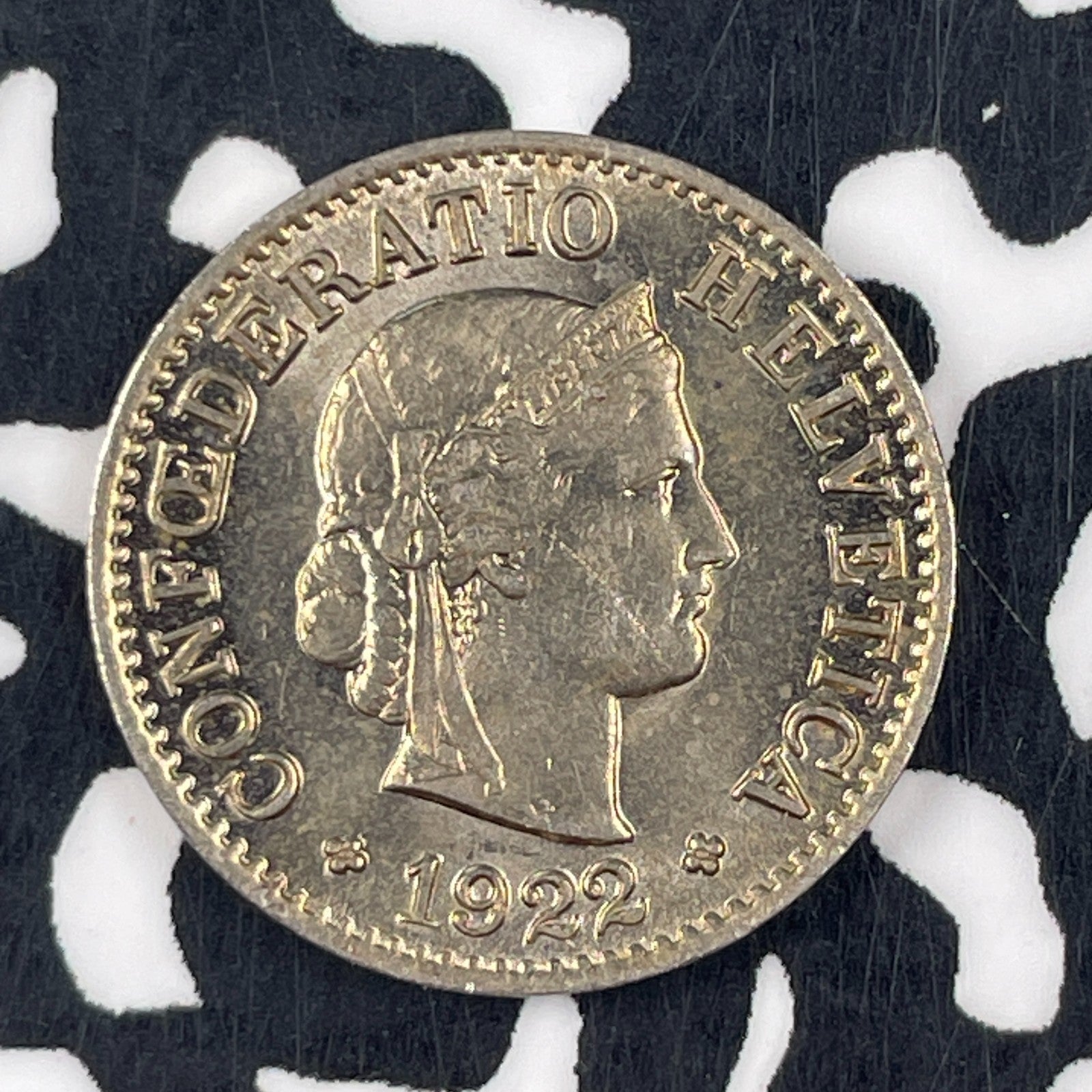 1922 Switzerland 5 Rappen Lot#F4849 High Grade! Beautiful!
