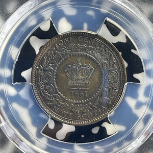 1861 Nova Scotia 1 Cent PCGS MS64BN Lot#G728 Choice UNC! Large Bud