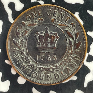 1865 Newfoundland Large Cent Lot#T7567 Obverse Scratch