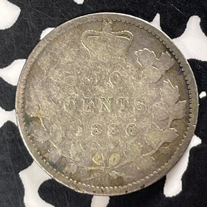 1886 Canada 10 Cents Lot#T4839 Silver! Large '6'