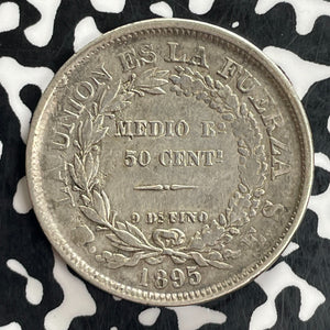 1895 Bolivia 50 Centavos Lot#C0996 Silver!