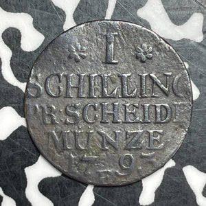 1793 Poland East Prussia 1 Schilling Lot#T6434 Scarce!