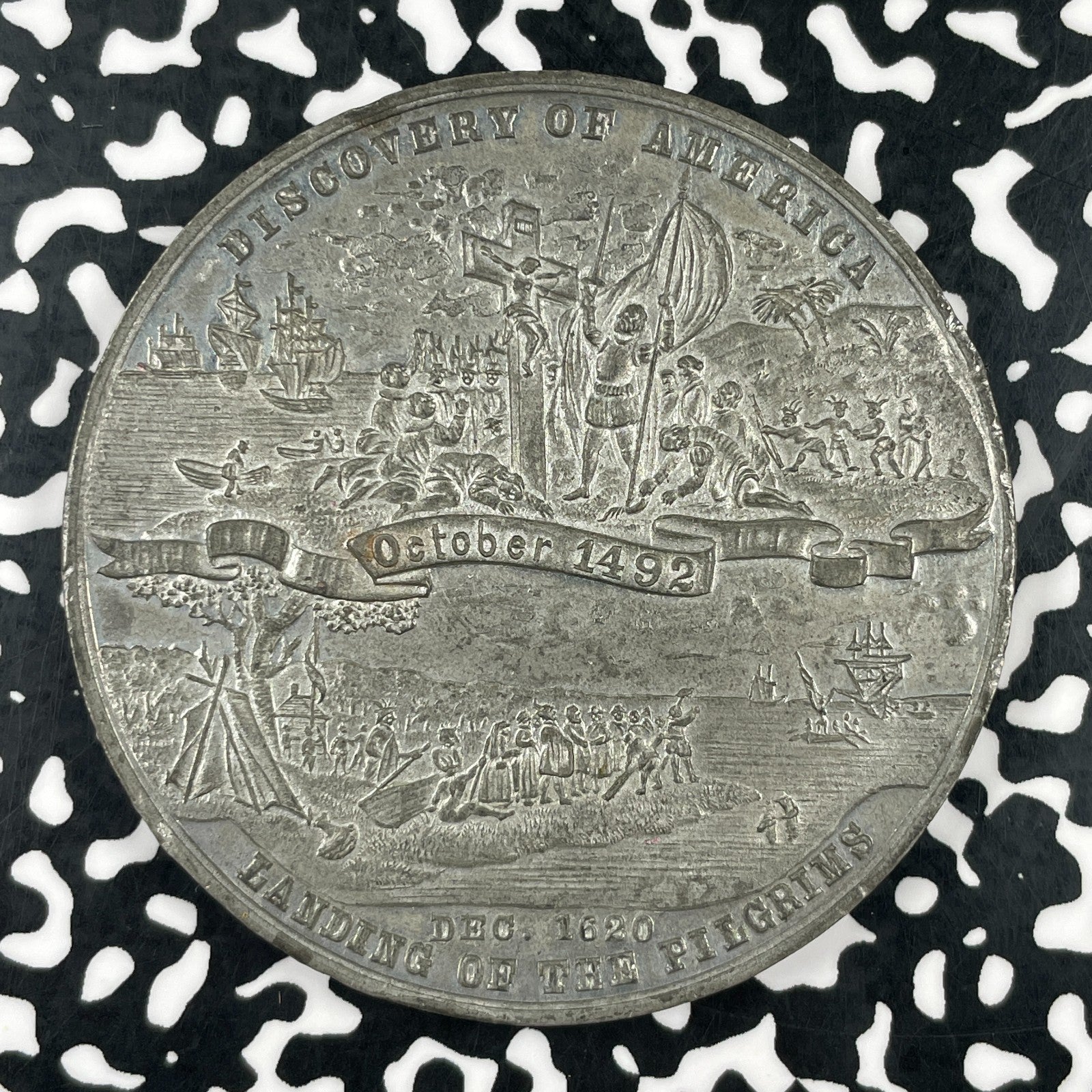 (1892-1893) U.S. Columbian Exposition/Pilgrims Landing Medal Lot#OV1953 59mm