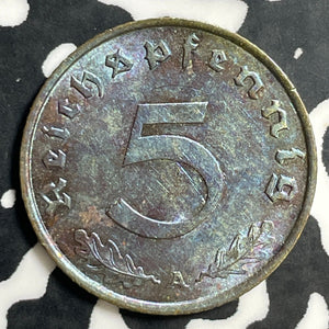 1938-A Germany 5 Pfennig Lot#E7368 Beautiful Toning!