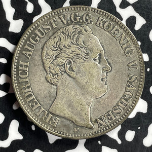 1848-F Germany Saxony 1 Mining Thaler Lot#JM9728 Large Silver! Nice! KM#1162