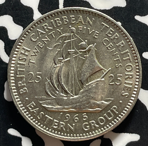 1965 Eastern Caribbean Territories 25 Cents Lot#T4498 High Grade! Beautiful!