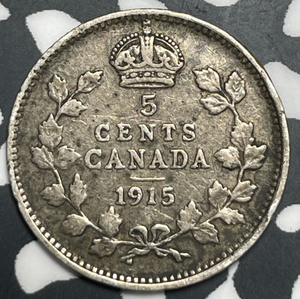 1915 Canada 5 Cents Lot#T9338 Silver! Key Date!